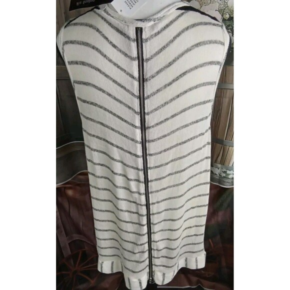 August Silk Blouse Size L Zip Back Lace White/Black NEW - Picture 8 of 13